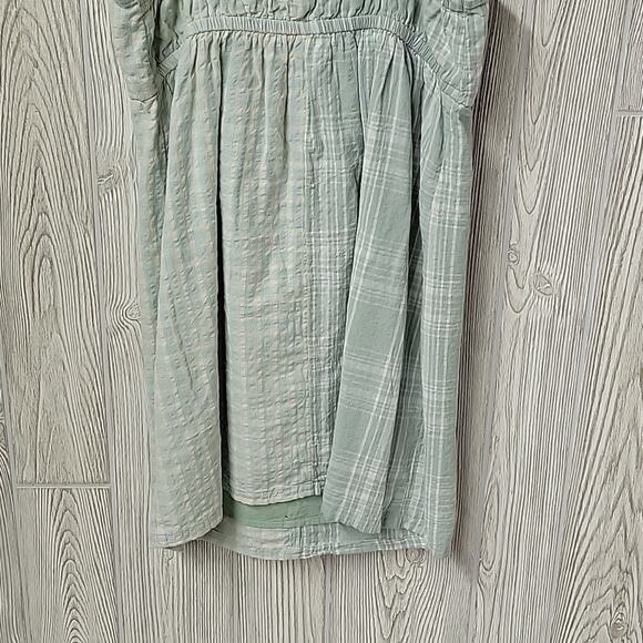 American Eagle Outfitters Green Seersucker Patchwork Mini Dress Womens M NWT - Picture 6 of 12